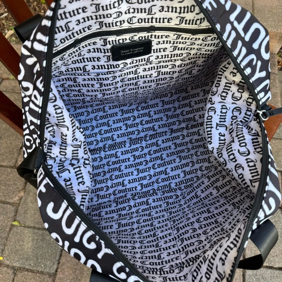 Juicy Couture Black White Chain Up Overnighter - NWT - Picture 9 of 10